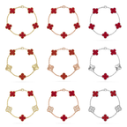 [⭐JeweliWhal] CLOVER 5 MOTIF RED CORNELIAN BRACELET COLLECTION