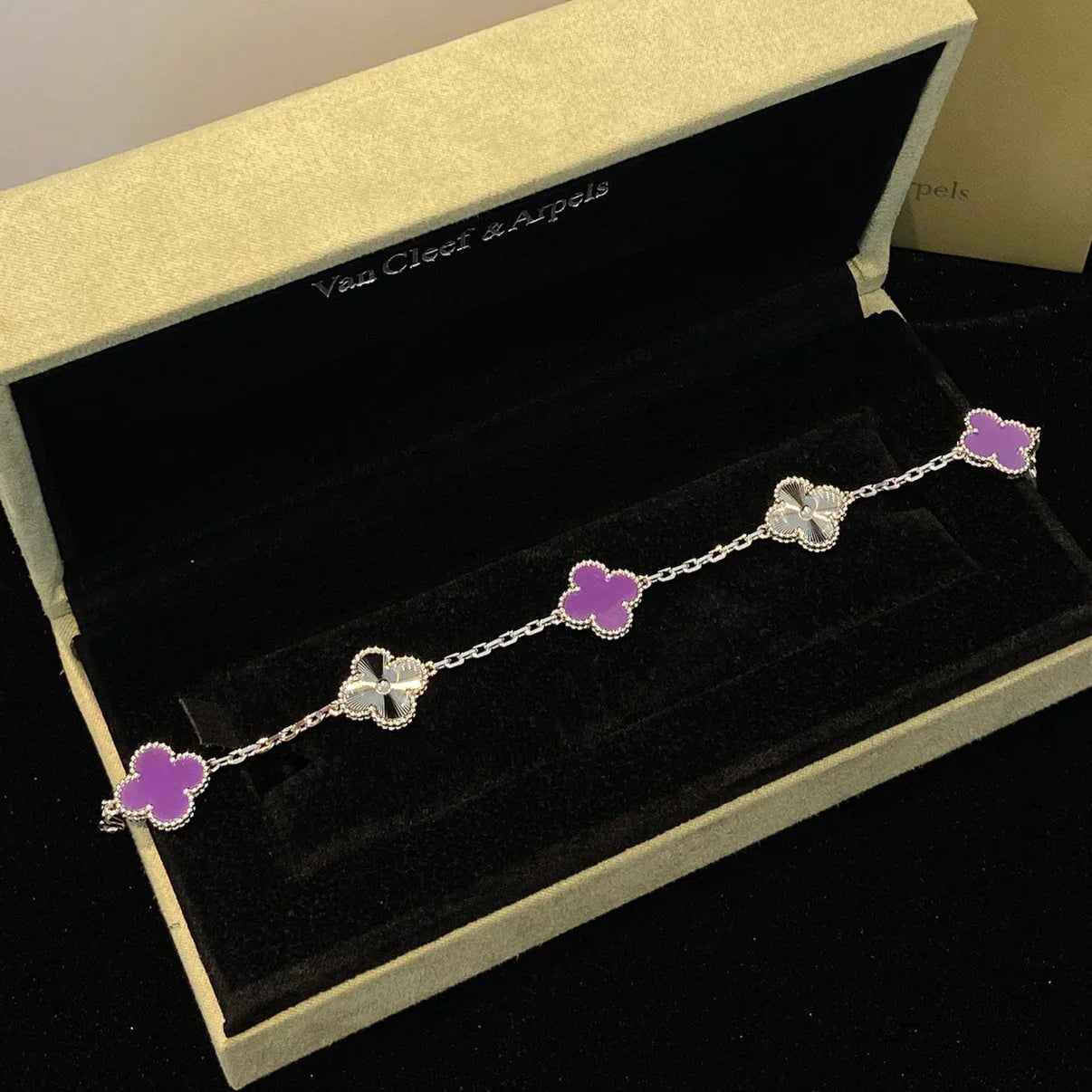 [⭐JeweliWhal] CLOVER 5 MOTIF VIOLET BRACELET COLLECTION