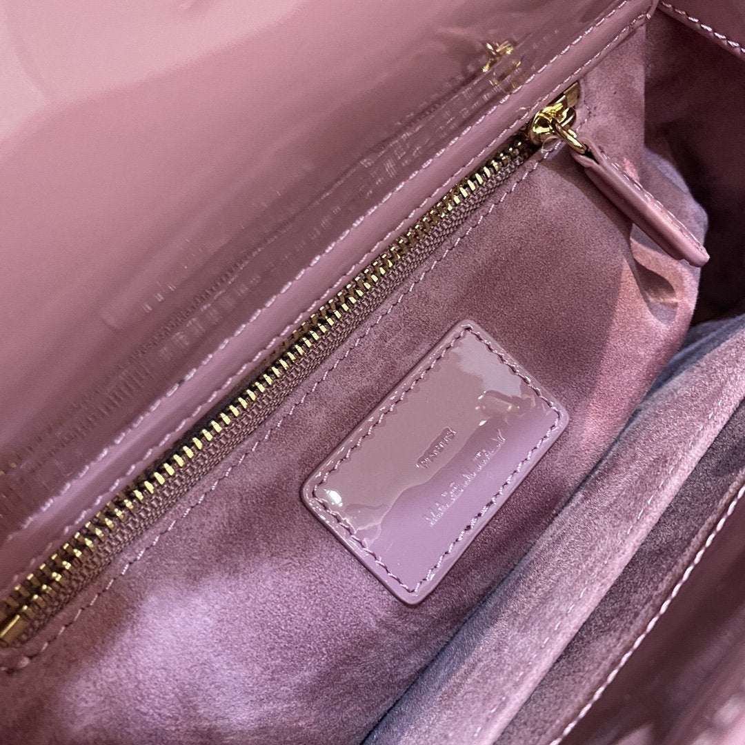 ミニ レディーバッグ 17 ピンク パテントカーフスキン