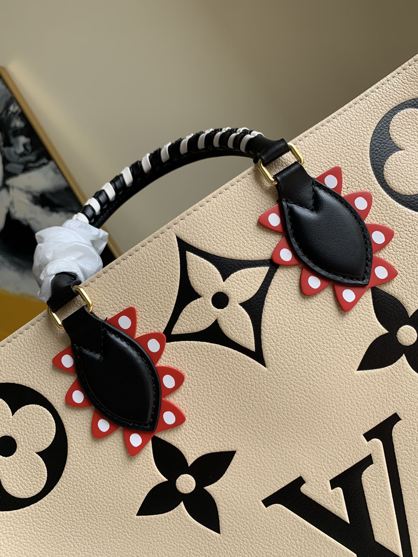 クラフティ オンザゴー GM 41 クリームブラック モノグラム ジャイアントキャンバス