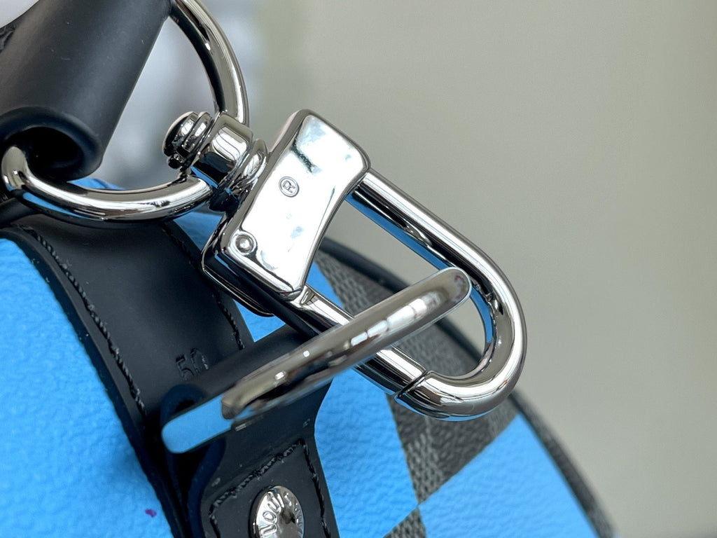 キーポル 50 バンドリエール ブルー ダミエ グラファイト