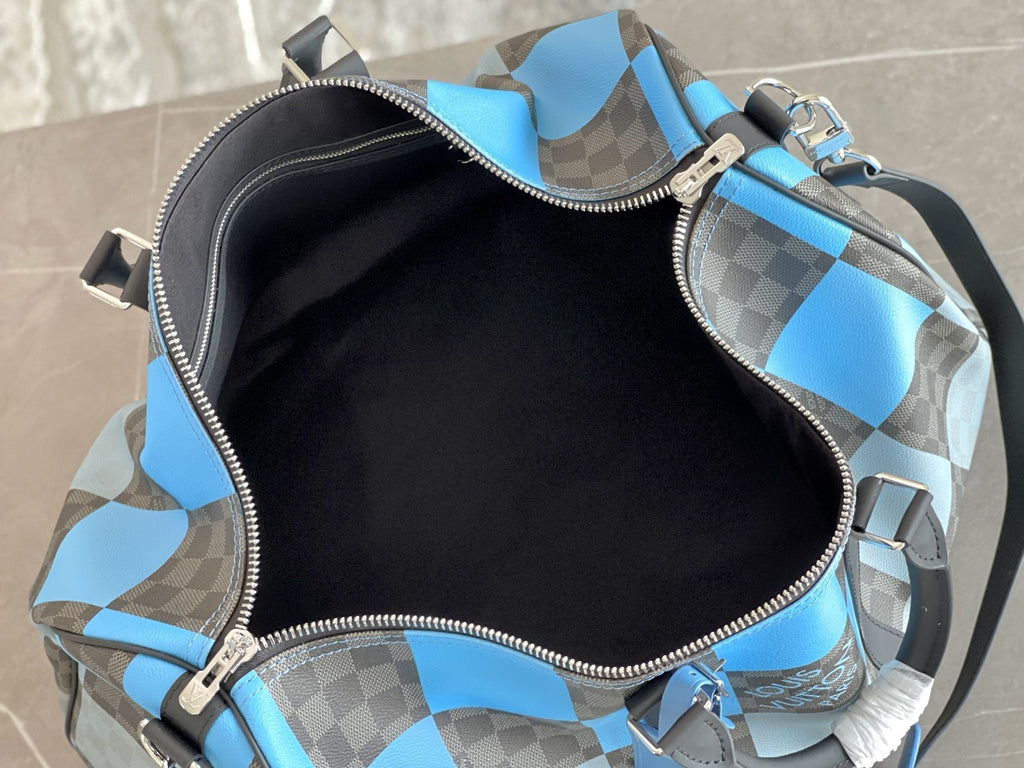 キーポル 50 バンドリエール ブルー ダミエ グラファイト