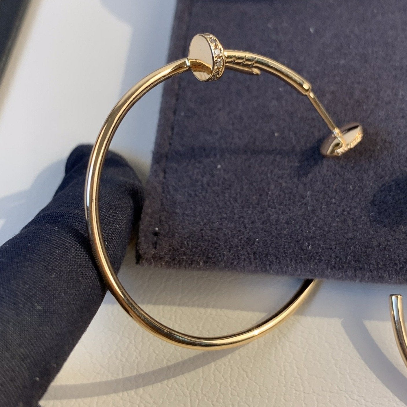 [⭐JeweliWhal]JUSTE EARRINGS GOLD DIAMONDS 1.8MM