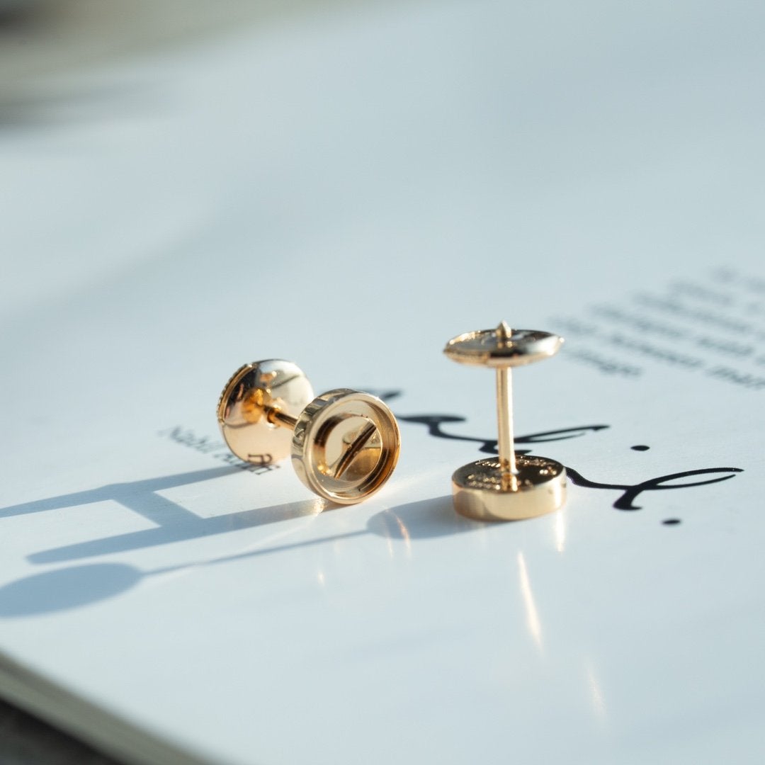 [⭐JeweliWhal]LOVE EARRINGS PINK GOLD 10MM