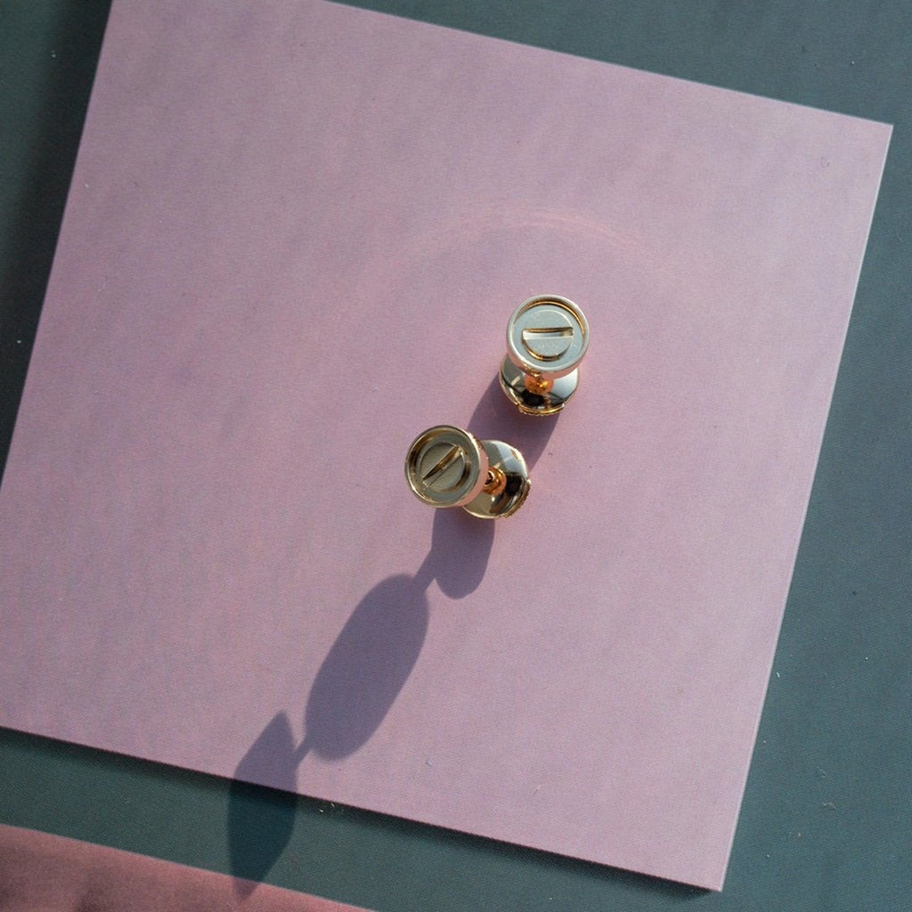 [⭐JeweliWhal]LOVE EARRINGS PINK GOLD 10MM