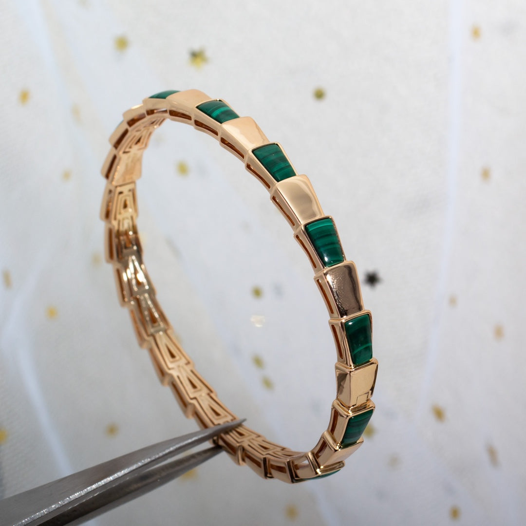 [⭐JeweliWhal]SERPENTI BRACELET PINK GOLD MALACHITE