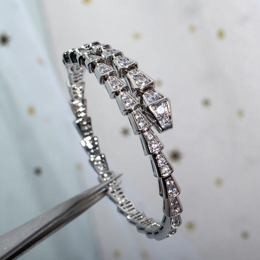 [⭐JeweliWhal]SERPENTI BRACELET 6MM SILVER DIAMOND