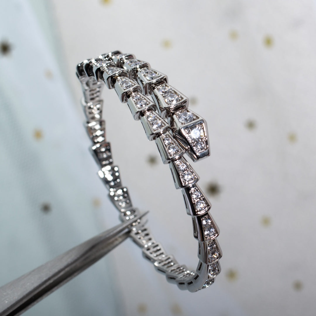 [⭐JeweliWhal]SERPENTI BRACELET 6MM SILVER DIAMOND