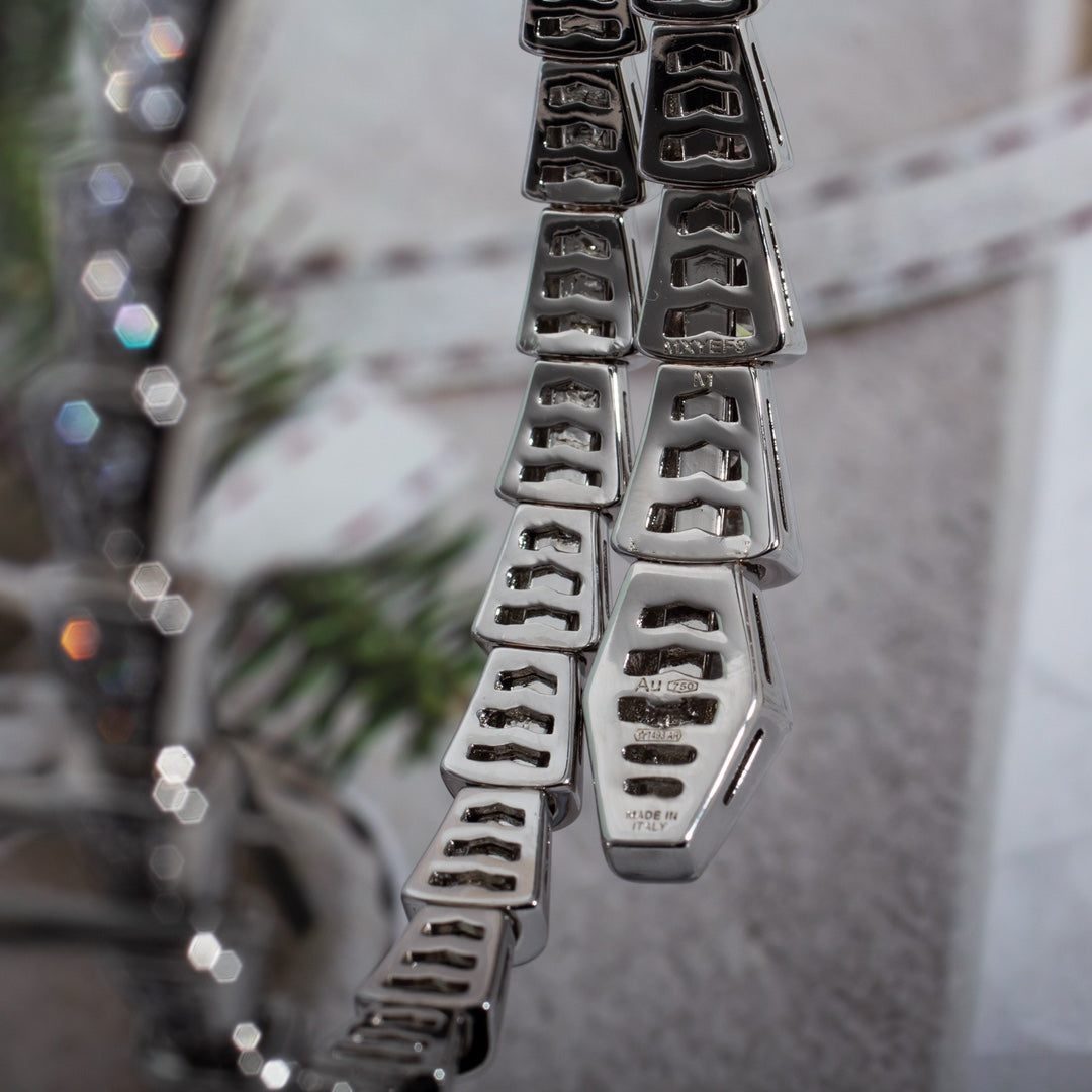 [⭐JeweliWhal]SERPENTI BRACELET 6MM SILVER DIAMOND