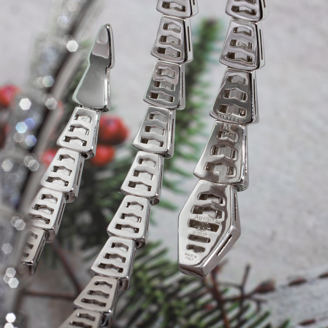 [⭐JeweliWhal]SERPENTI BRACELET SILVER DIAMOND DOUBLE ROW