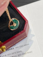 [⭐JeweliWhal]AMULETTE ROSE GOLD MALACHITE NECKLACE