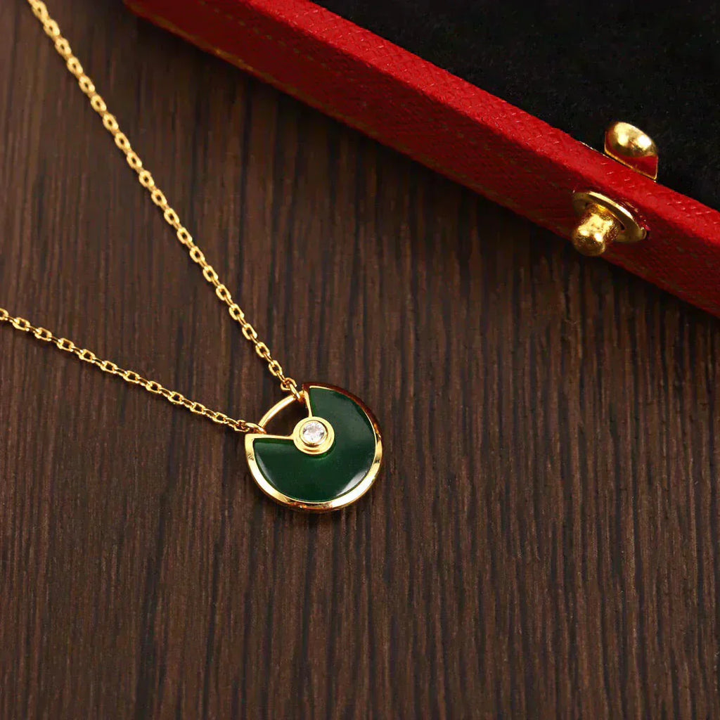 [⭐JeweliWhal]AMULETTE GOLD MALACHITE NECKLACE