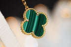 [⭐JeweliWhal]CLOVER EARRINGS GOLD MALACHITE DIAMOND 3 MOTIF
