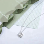 [⭐JeweliWhal]CLOVER  15MM DIAMOND LASER NECKLACE SILVER