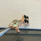 [⭐JeweliWhal]CLOVER MEDIUM 1 MOTIFS GRAY MOP  DIAMOND EARRINGS