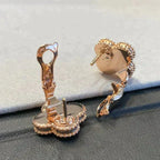 [⭐JeweliWhal]CLOVER MEDIUM 1 MOTIFS GRAY MOP  DIAMOND EARRINGS