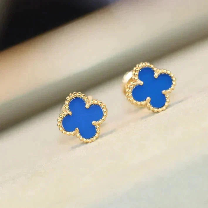 [⭐JeweliWhal]CLOVER MINI 9.5MM TURQUOISE EARRINGS