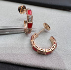 [⭐JeweliWhal]SERPENTI CARNELIAN PINK GOLD EARRINGS