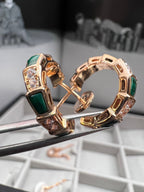 [⭐JeweliWhal]SERPENTI MALACHITE PINK GOLD EARRINGS