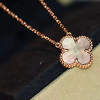 [⭐JeweliWhal]CLOVER 15MM  GRAY MOTHER OF PEARL NECKLACE