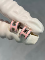 [⭐JeweliWhal]MINI POP H SILVER EARRINGS PINK