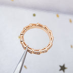 [⭐JeweliWhal]セルペンティリング ピンクゴールド ダイヤモンドパヴェ 3mm