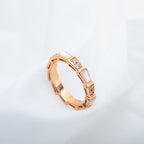 [⭐JeweliWhal]セルペンティリング ピンクゴールド ダイヤモンド モップ 3mm