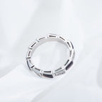 [⭐JeweliWhal]セルペンティリング シルバー ダイヤモンド ブラック モップ 3mm