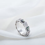 [⭐JeweliWhal]SERPENTI RING SILVER DIAMOND BLACK MOP 4MM