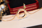 [⭐JeweliWhal]ラブネックレス 16mm 6ダイヤモンド ピンクゴールド