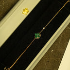[⭐JeweliWhal]SUN MALACHITE 1 DIAMOND PINK GOLD BRACELET