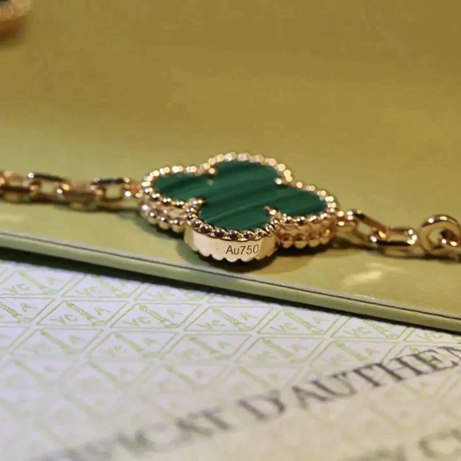 [⭐JeweliWhal] CLOVER 5 MOTIF MALACHITE BRACELET COLLECTION