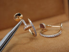 [⭐JeweliWhal]JUSTE EARRINGS 12.75MM PINK GOLD DIAMOND