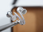 [⭐JeweliWhal]JUSTE EARRINGS 12.75MM SILVER DIAMOND