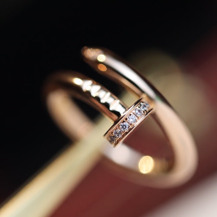 [⭐JeweliWhal]JUSTE リング 2.65mm ピンクゴールド ダイヤモンド