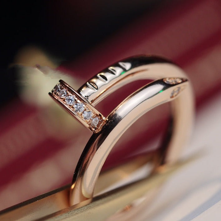 [⭐JeweliWhal]JUSTE リング 2.65mm ピンクゴールド ダイヤモンド