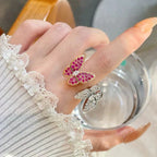 [⭐JeweliWhal]TWIN BUTTERFLY DIAMOND RING