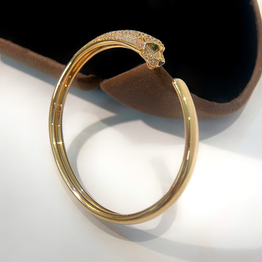[⭐JeweliWhal]PANTHERE GOLD DIAMOND OPEN BRACELET
