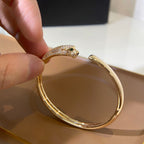 [⭐JeweliWhal]PANTHERE GOLD DIAMOND OPEN BRACELET