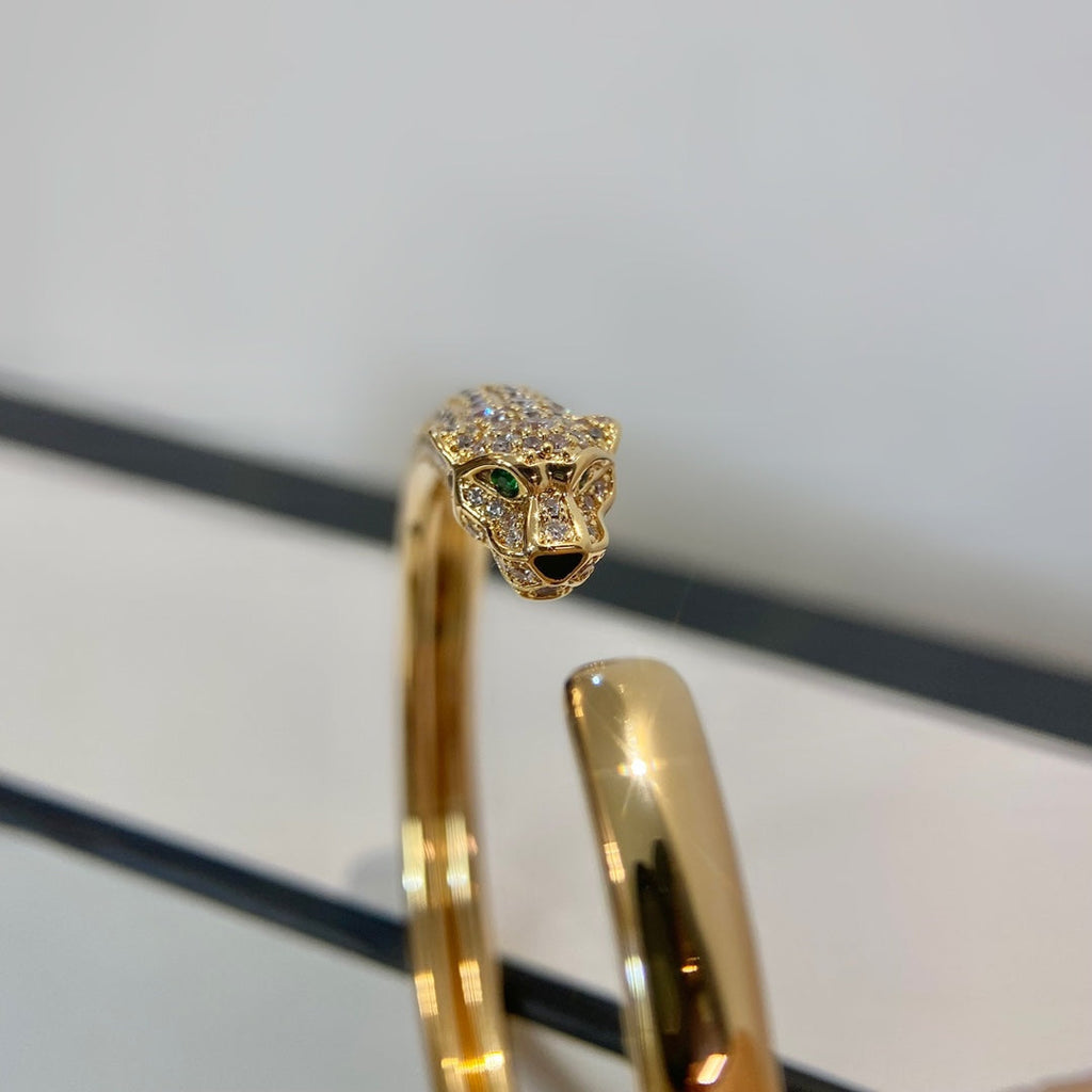 [⭐JeweliWhal]PANTHERE GOLD DIAMOND OPEN BRACELET