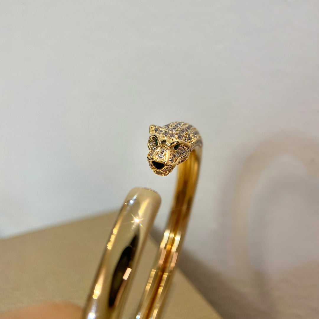 [⭐JeweliWhal]PANTHERE GOLD DIAMOND OPEN BRACELET