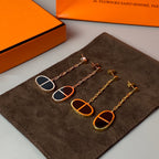 [⭐JeweliWhal]CHAINE VERSO BLACK CERAMIC EARRINGS