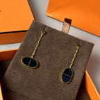 [⭐JeweliWhal]CHAINE VERSO BLACK CERAMIC EARRINGS