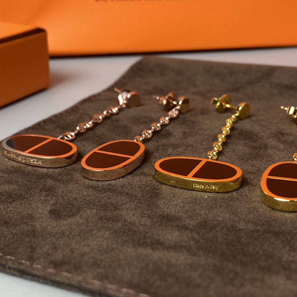 [⭐JeweliWhal]CHAINE VERSO BLACK CERAMIC EARRINGS