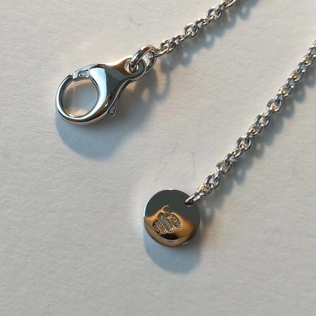 [⭐JeweliWhal]ZERO 1 BLACK CERAMIC SILVER NECKLACE