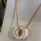 [⭐JeweliWhal]ZERO 1 WHITE CERAMIC PINK GOLD NECKLACE