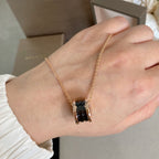 [⭐JeweliWhal]ZERO 1 BLACK CERAMIC PINK GOLD NECKLACE