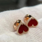 [⭐JeweliWhal]HEART CARNELIAN STUD EARRINGS