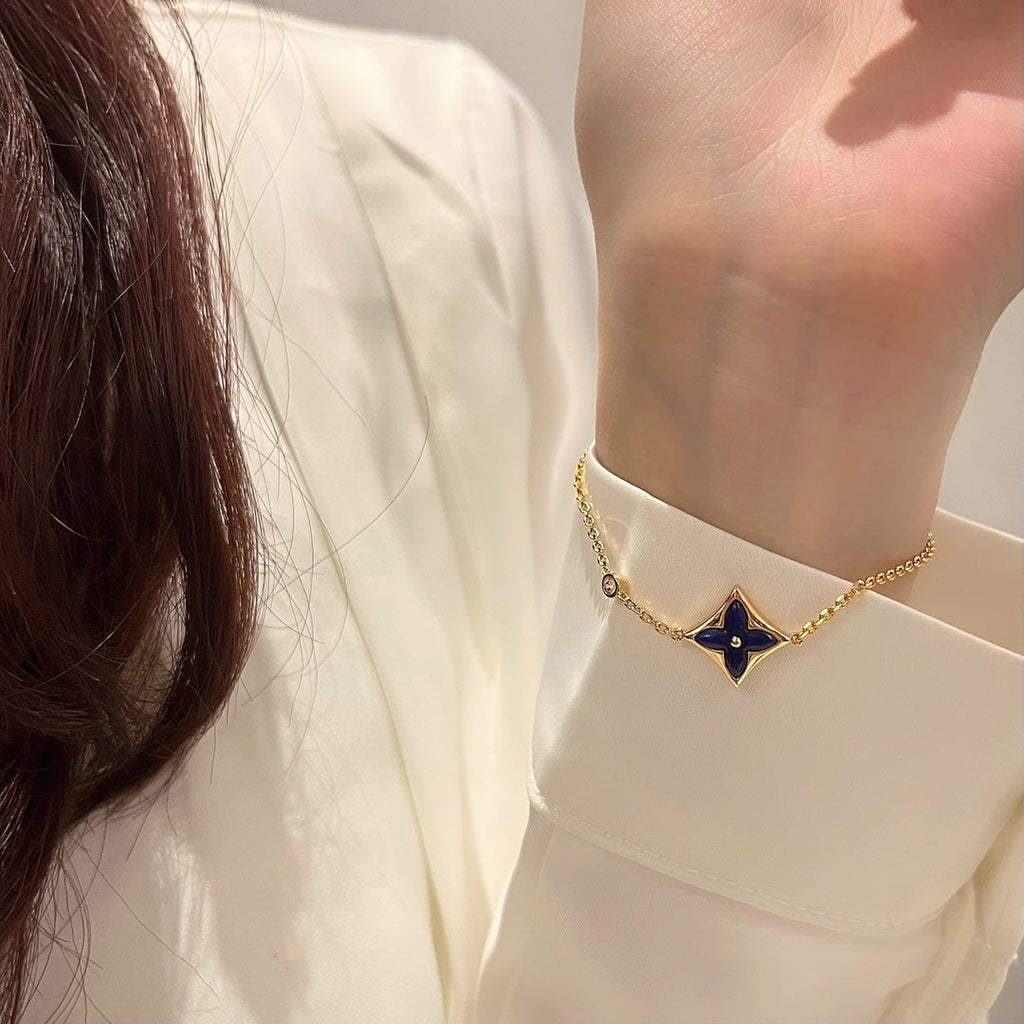 [⭐JeweliWhal]カラースター ピンクゴールド ダイヤモンドブレスレット