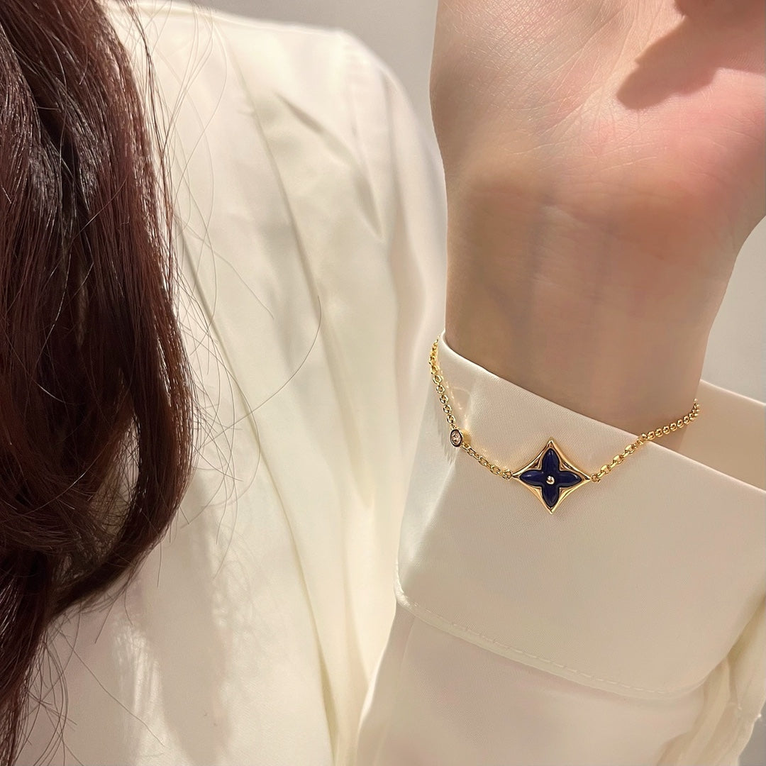 [⭐JeweliWhal]カラースター ピンクゴールド ダイヤモンドブレスレット